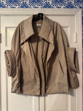 Neutral Beige Draped Puffer Jacket by PLANET